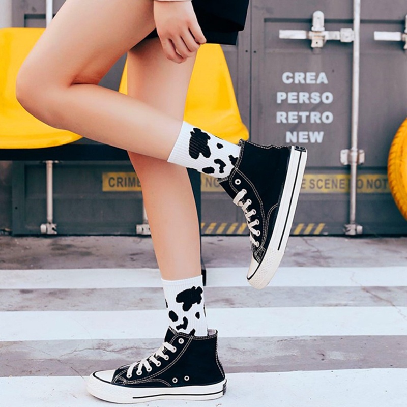 5 Đôi Tất Chân Cotton Họa Tiết Dễ Thương Cho Nữ