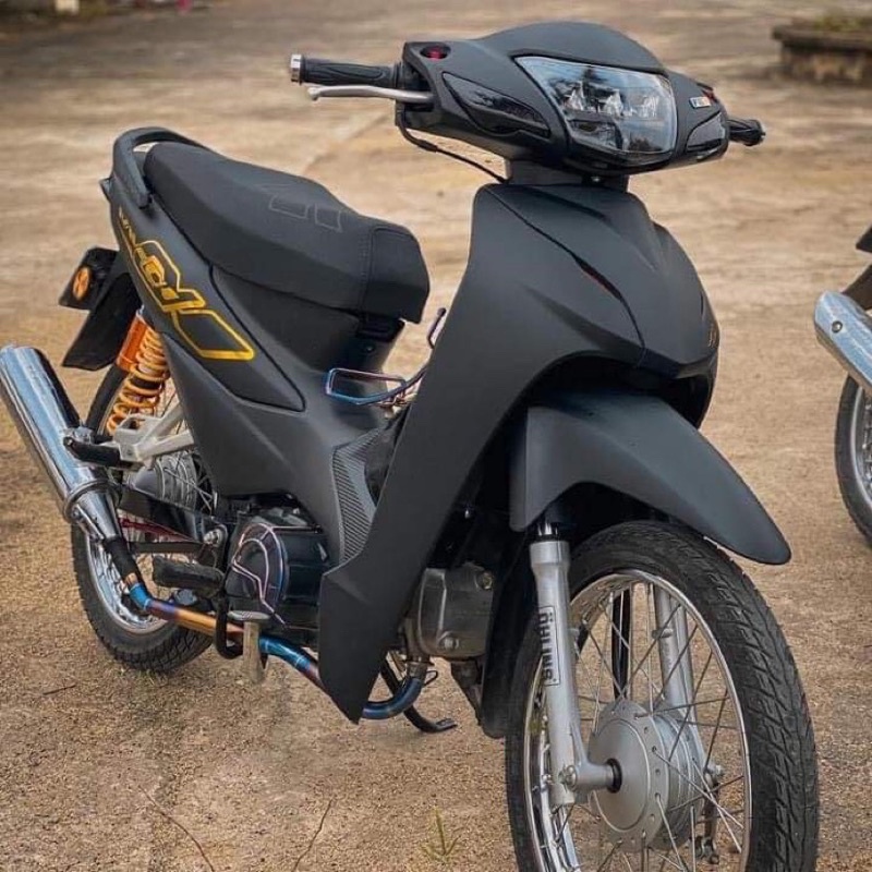 Tem xe wave (Tem trùm Xe Máy mầu đen nhám Wave 50cc-110cc) chống bay mầu - chống nước