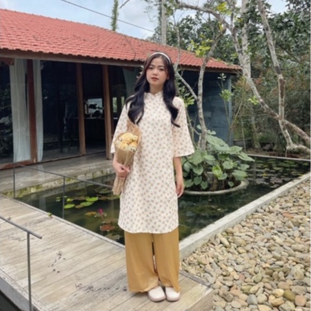 ÁO DÀI CÁCH TÂN HOA NHÍ KÈM QUẦN