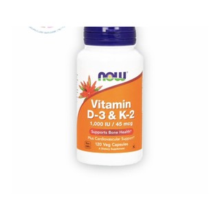 Viên uống vitamin d3 và k2 120 viên- now usa