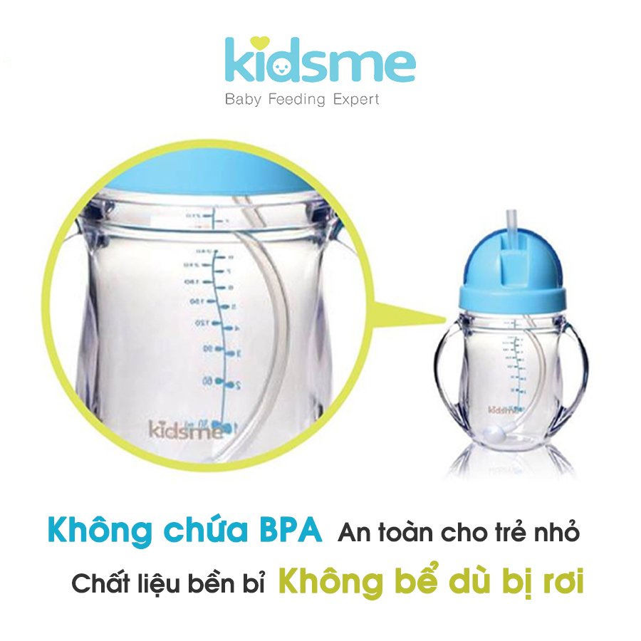 Bình uống nước tritan cao cấp Kidsme 300ml cho bé (9876)