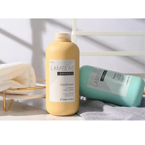 Cặp Dầu Gội Xả Lamelas Carbondex 500ml - Phục Hồi Tóc Khô Xơ, Hư Tổn, Giảm Gãy Rụng.