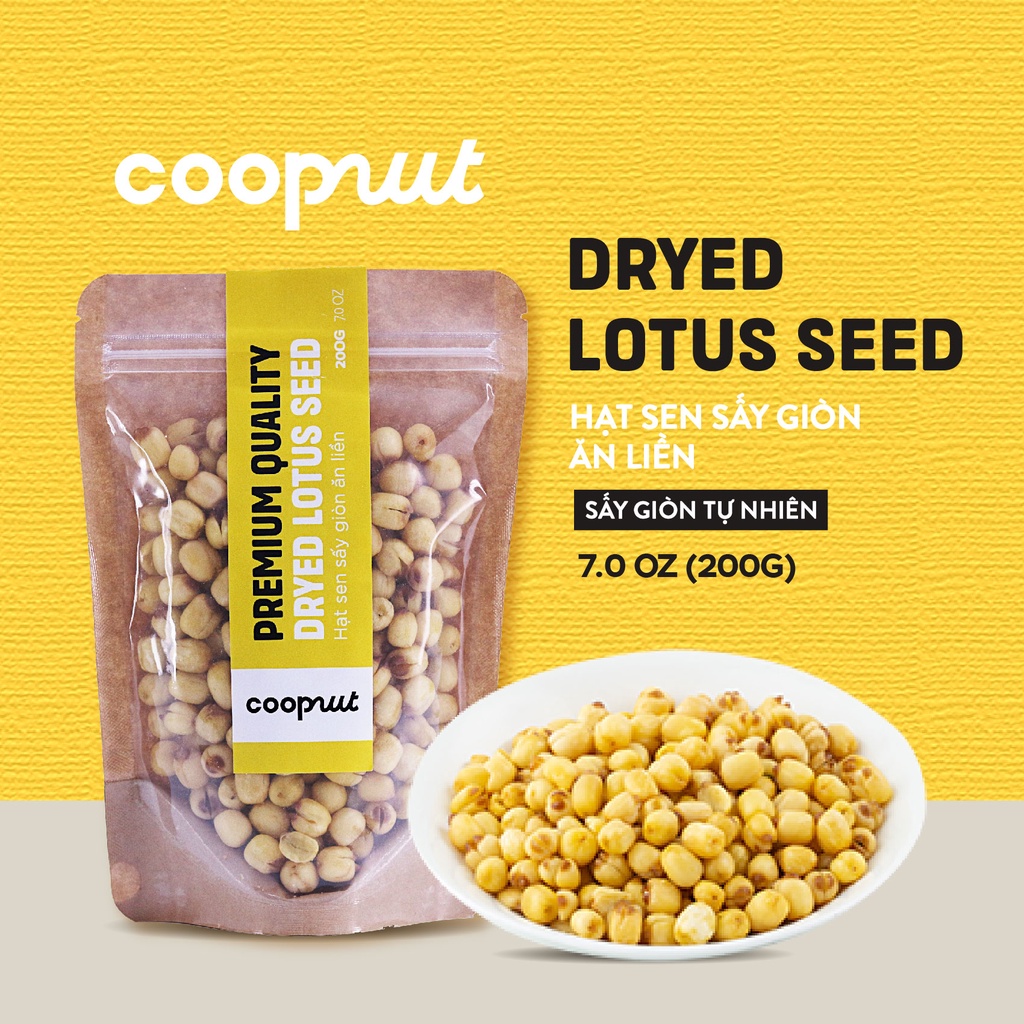 Hạt sen sấy khô ăn liền, sen sấy giòn COOPNUT