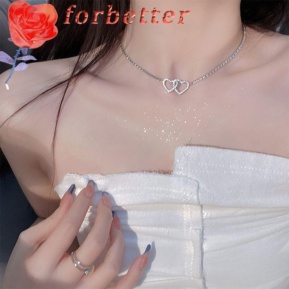 Vòng cổ choker mặt trái tim đôi nhiều màu sắc phong cách Hàn Quốc cổ điển cho nữ