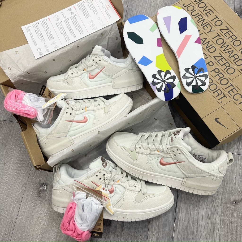 Giày Nike SB Dunk 2022 kem vẩy cam cao cấp full box