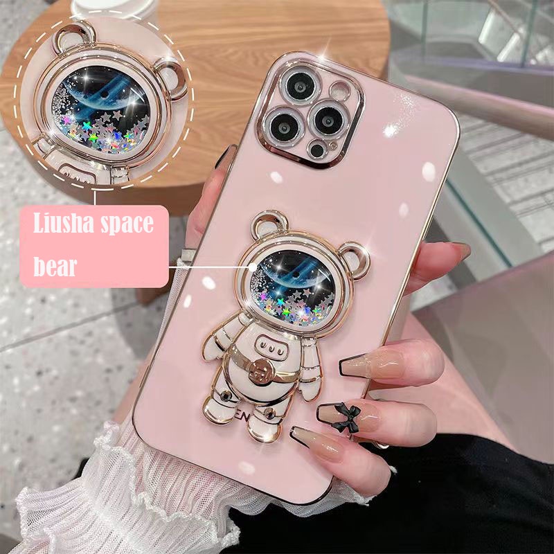 Ốp Điện Thoại Silicone TPU Mềm Với Giá Đứng Họa Tiết Phi Hành Gia Cho VIVO S1 S1 Pro S15 Pro S15E S15 S12 S12 Plus S10E V23E