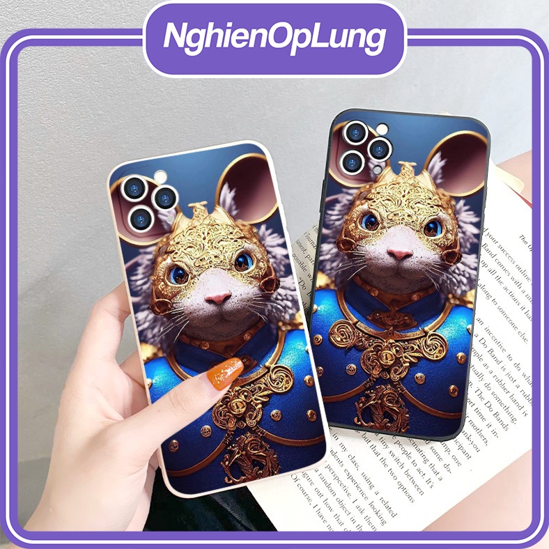 Ốp iphone ốp lưng iphone viền vuông bảo vệ camera 12 con giáp may mắn Con Chuột dành cho IP6 đến IP14promax - li302