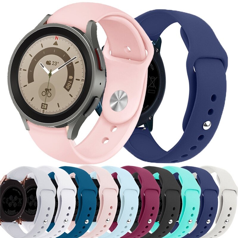 Dây đeo thay thế đồng hồ Samsung Galaxy Watch5 5 Pro / Watch 4 Watch 3 LTE / Active 1 2 chốt tháo nhanh silicon mềm mại