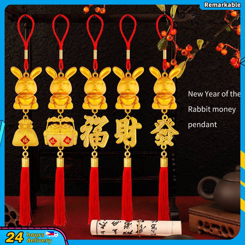 Sẵn Sàng Cổ Con Thỏ 2023 Năm Mới Đồ Trang Trí Thủ Công Trang Trí Cny Treo Xe Ô Tô Trang Trí Cây Cảnh Trang Trí