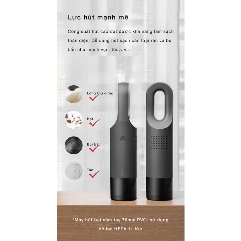 Máy hút bụi ô tô 70mai Pro PV01/PV02