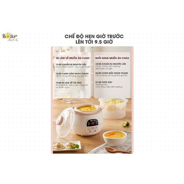 Nồi cháo chậm Bear 0.8l