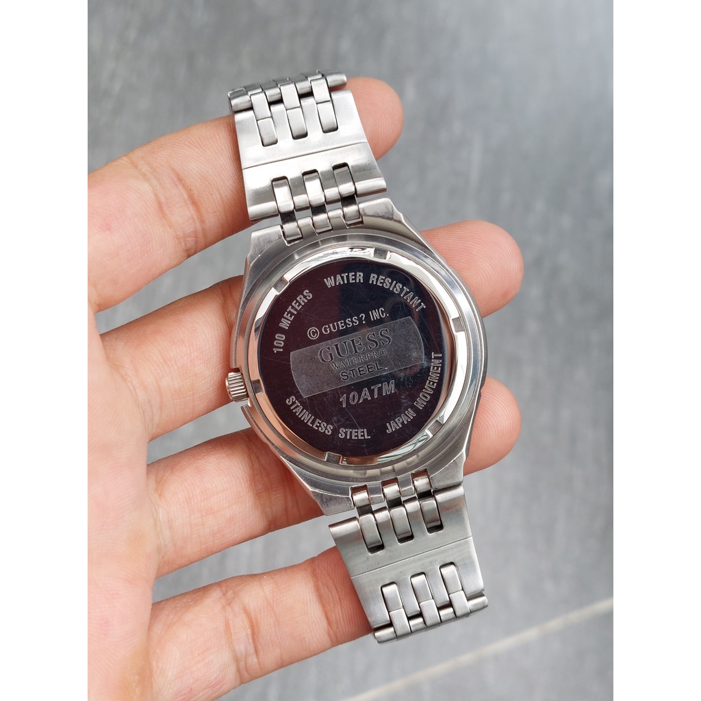 Đồng hồ nam Guess mặt xanh chạy pin hàng si