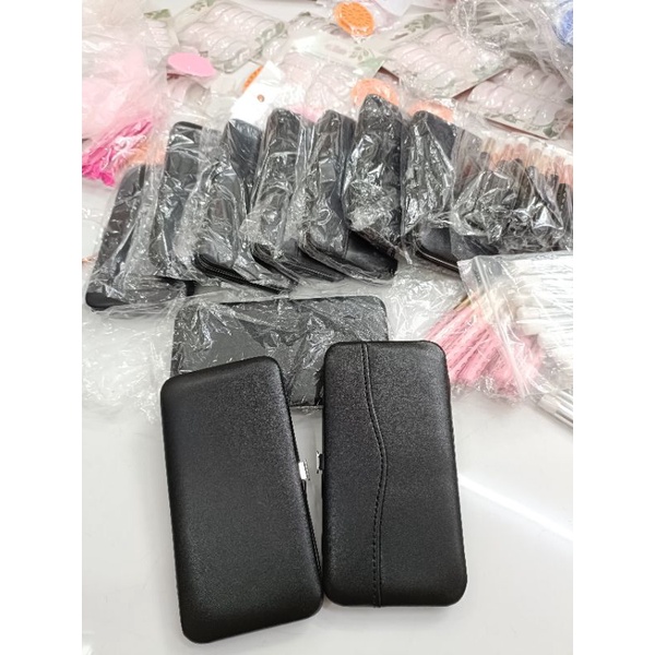 Bóp nhíp da đen nhám_Ví Đựng Nhíp Nối Mi_Bóp Nhíp