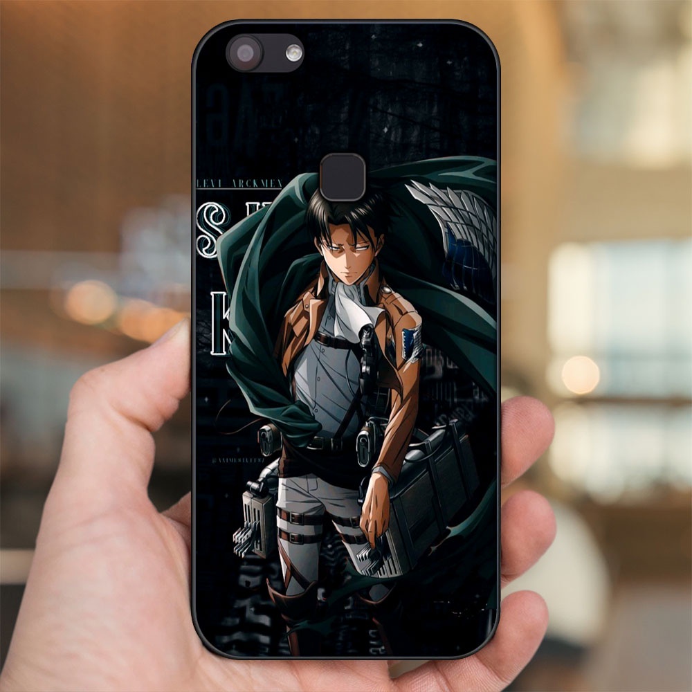 Ốp lưng Vivo V7, V7 Plus viền đen in hình Levi Ackerman Attack On Titan