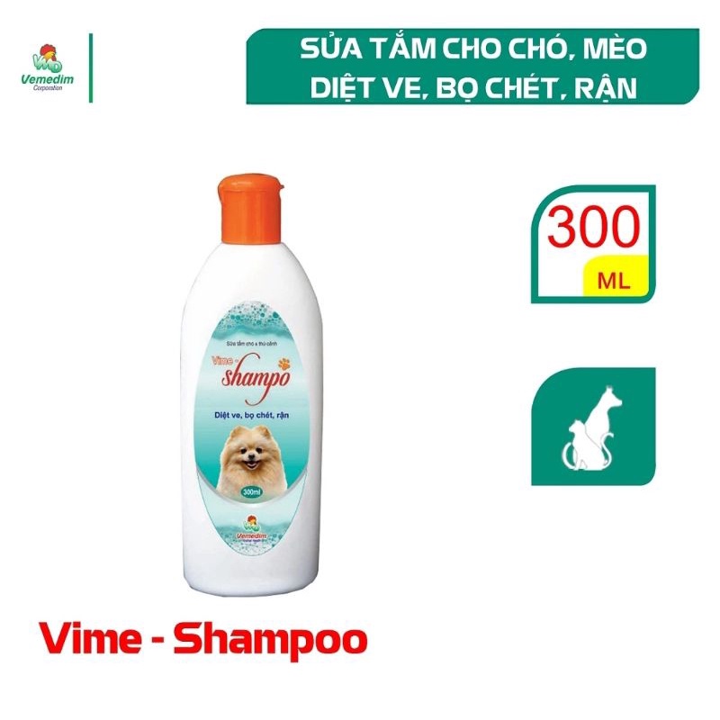 Vime - Shampoo Sữa tắm giúp thú cưng mùi thơm dễ chịu Vemedim 300ml