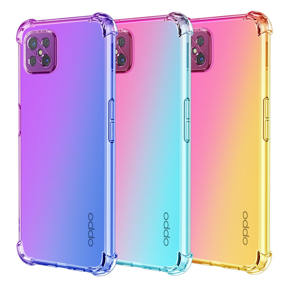 Ốp Điện Thoại Trong Suốt Chống Rơi Màu gradient Cho OPPO Reno4 Z 5G