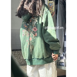 Ethelgirl Mỹ cổ điển in hình dáng rộng có mũ trùm đầu quần áo nữ Tất cả các trận đấu thiết kế áo mỏng