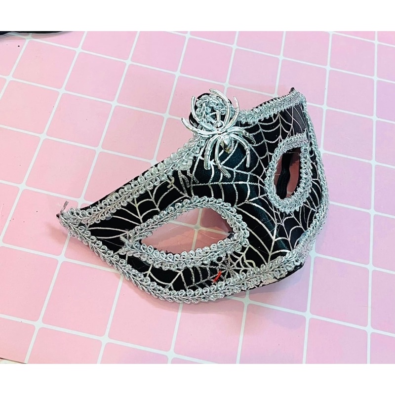 Mặt nạ hoá trang đính đá kim sa lông vũ