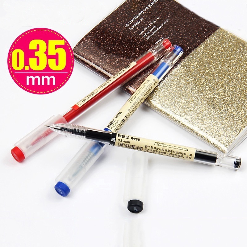 Bút Mực Gel Ngòi Bút 0.35mm / 0.5mm Màu Đen / Xanh Dương / Đỏ