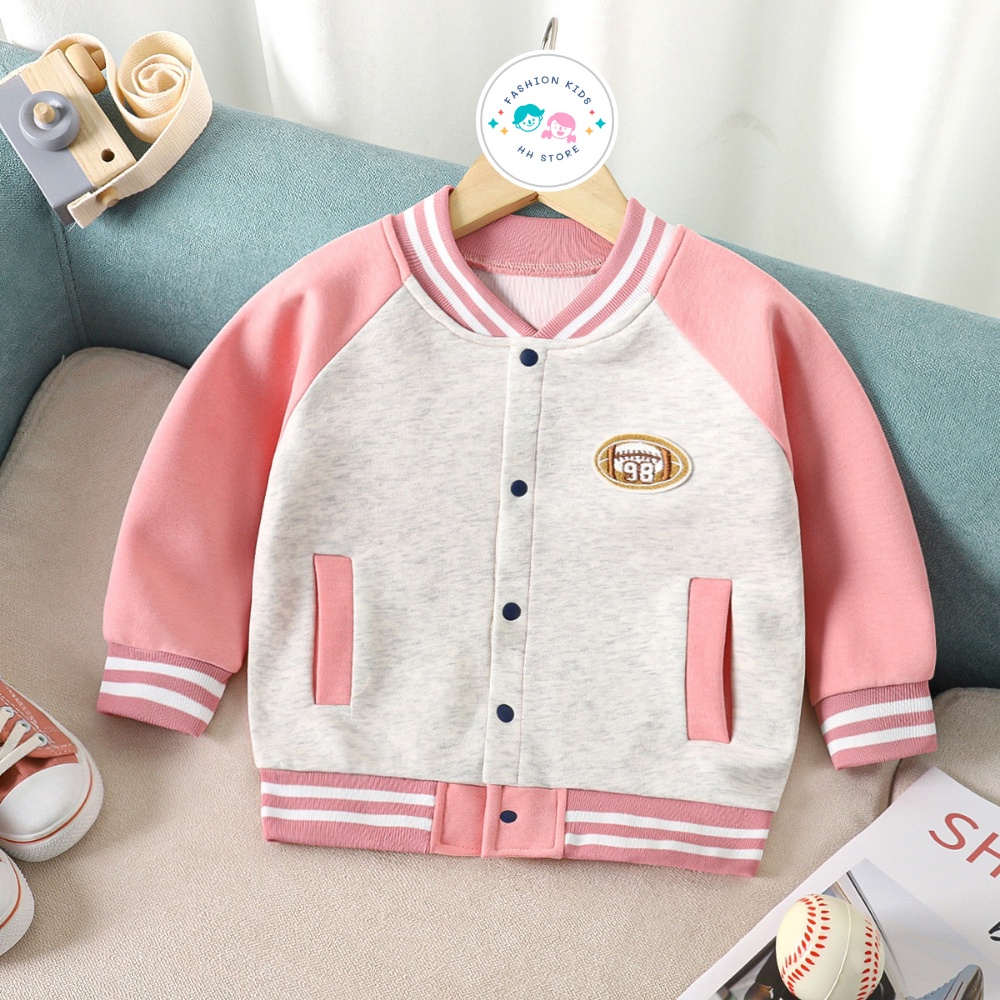 Áo Bomber Bé Trai, Bé Gái  8-10kg, Áo Khoác Nỉ Trẻ Em 3 -12 Tuổi
