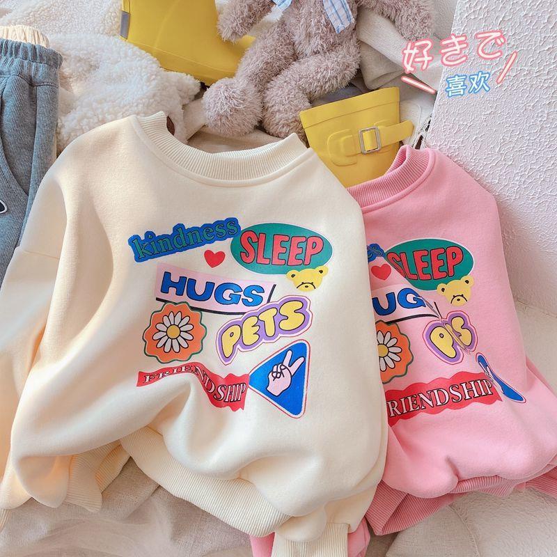 Áo Sweater Lông Cừu Giữ Ấm In Chữ Thời Trang Thu Đông Cho Nữ