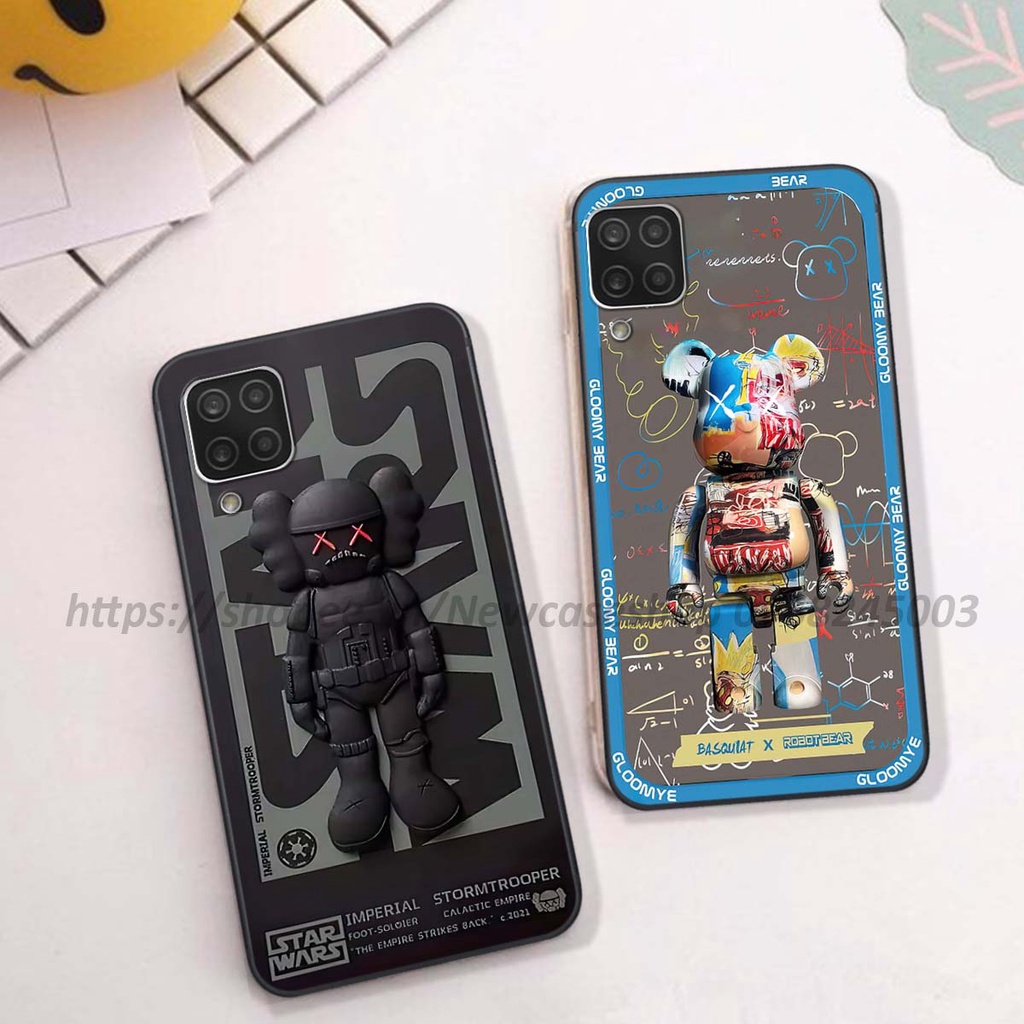 Ốp Samsung A12 / M12 / A22 4G / A22 5G in hình 3D Bear Brick,Bear Love,K@ws,Coffee,...