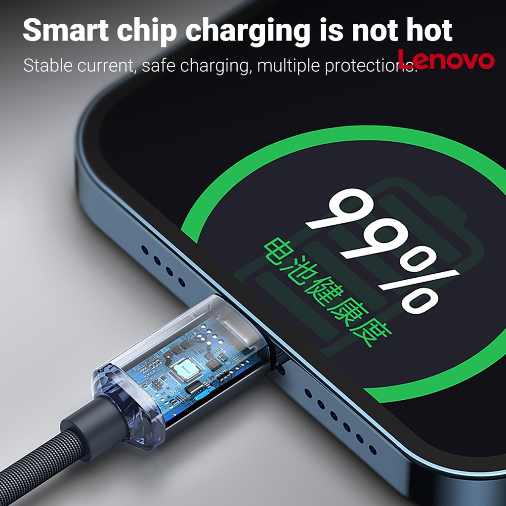 Dây cáp LENOVO truyền dữ liệu tích hợp sạc nhanh KC-1.2m/2m PD 20W thích hợp cho iOS