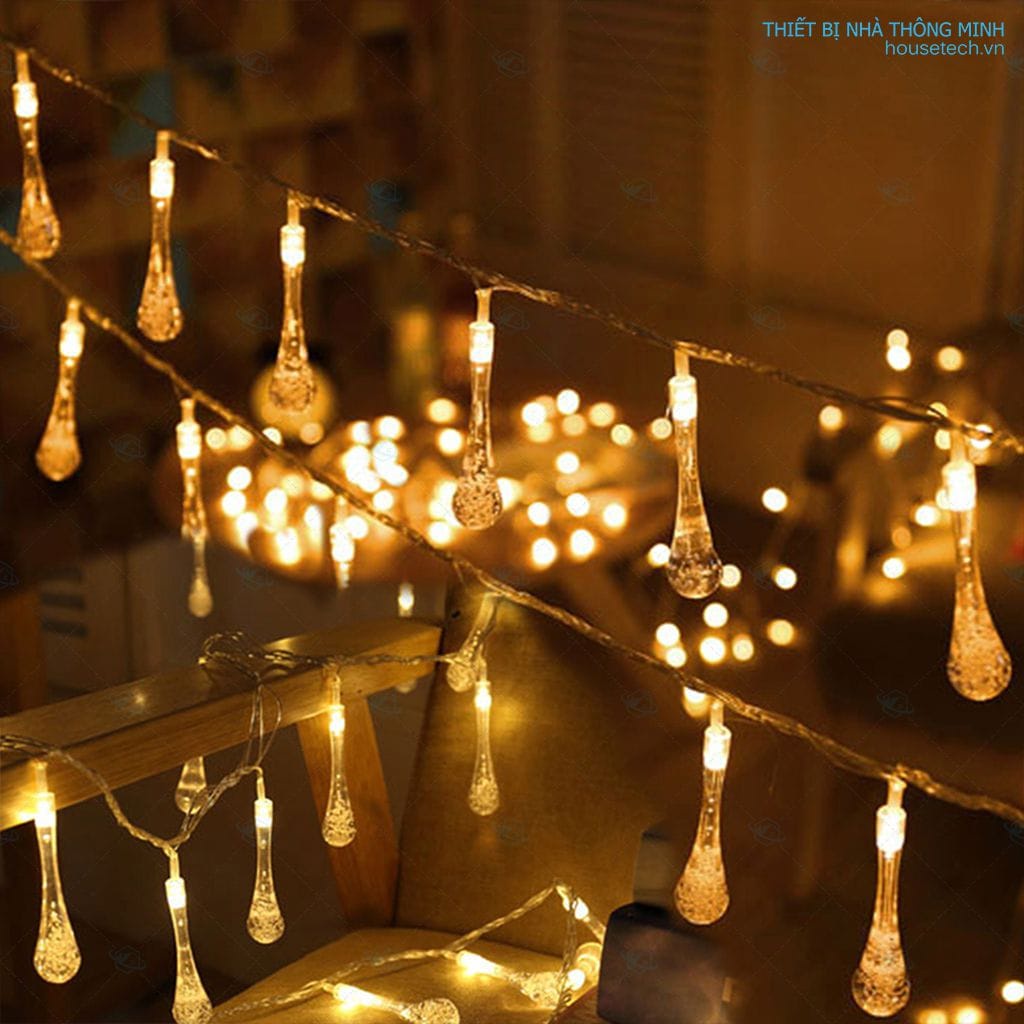 Dây đèn Led nháy hình bông tuyết, đèn led nháy giọt nước Nibi trang trí phòng ngủ, trang trí Noel, trang trí Tết