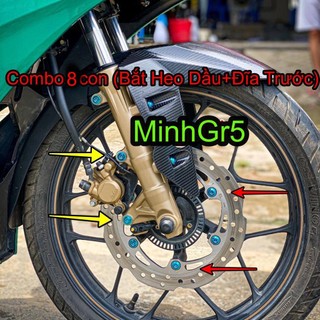 Combo 8 ốc titan gr5 bắt heo dầu+đĩa trước winner x v2 v3