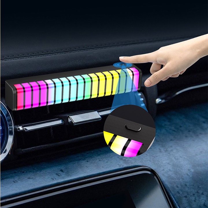 Đèn Led F1 cảm biến âm thanh Khuếch Tán Tinh Dầu Trang Trí Nội Thất - gắn Xe Hơi - T0338