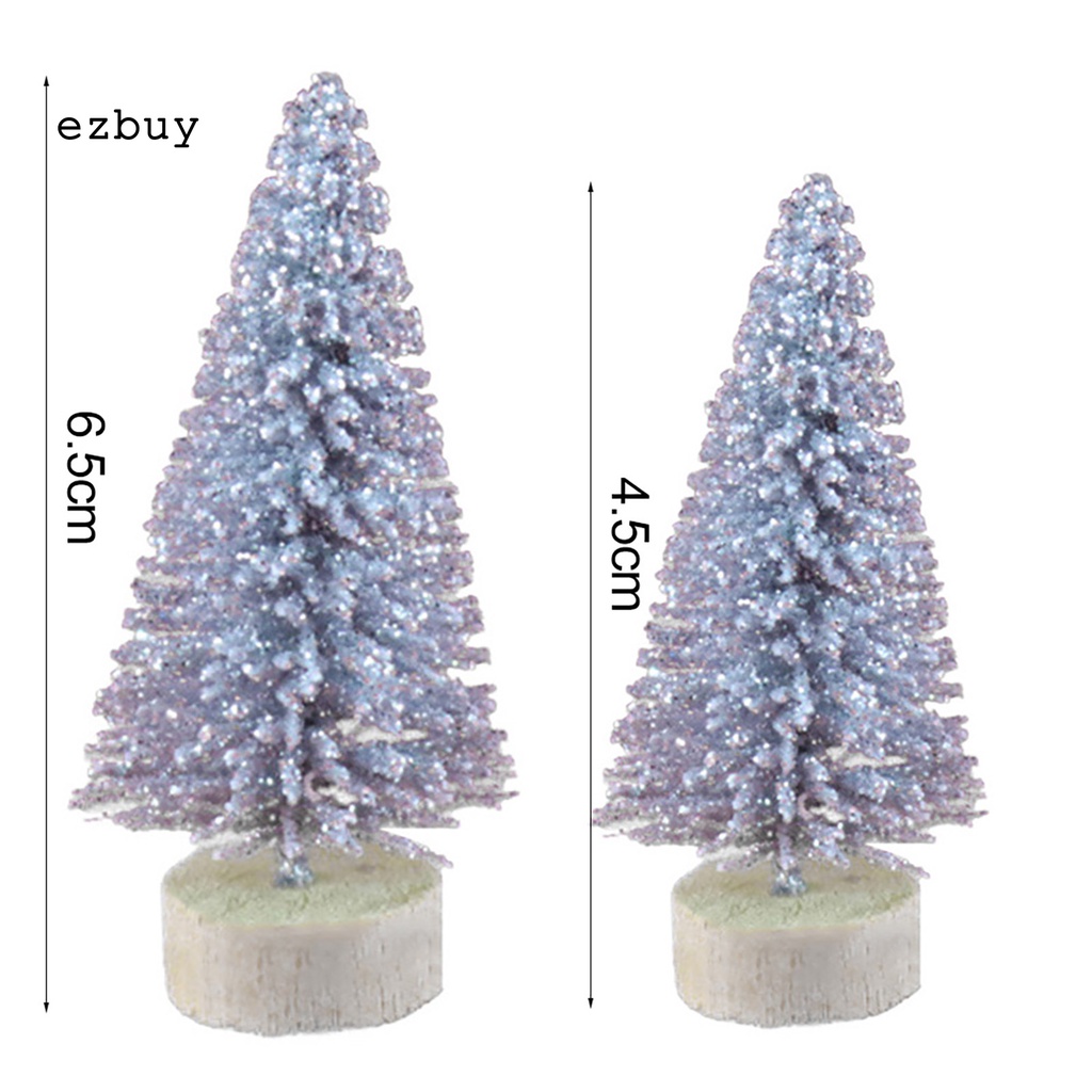 1 Túi Cây Thông Giáng Sinh Mini Màu Sắc Sống Động Không Phai Màu Kèm Đế Gỗ Dùng Trang Trí Phòng Ngủ