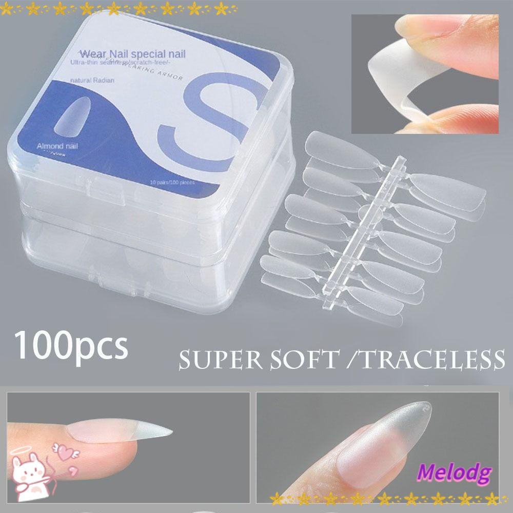 Bộ 100 Móng Tay Giả Trong Suốt Dạng Nhấn Tiện Dụng