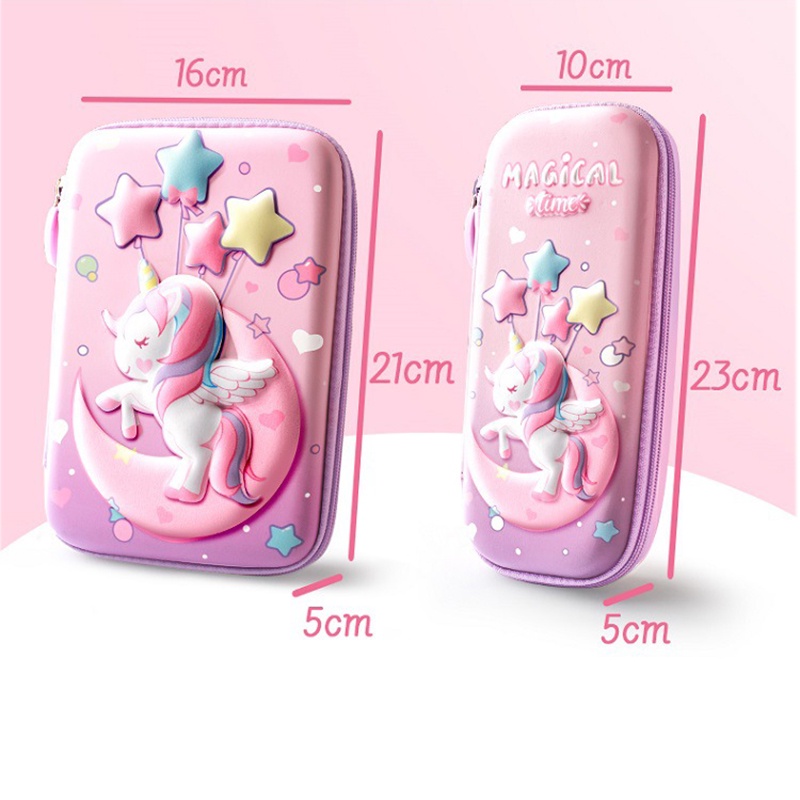 Hộp Đựng Bút EVA In Hình Kỳ Lân 3D Dễ Thương Cho Nữ Ốp