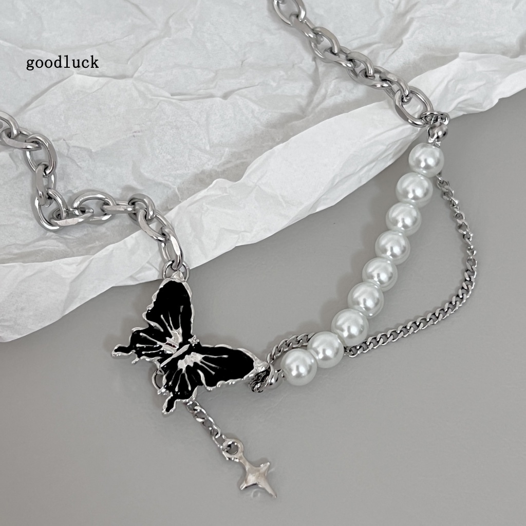 Chúc Mừng Năm Mới| Vòng cổ Hợp Kim Mặt Hình Bướm Màu Tối Ngọt Ngào