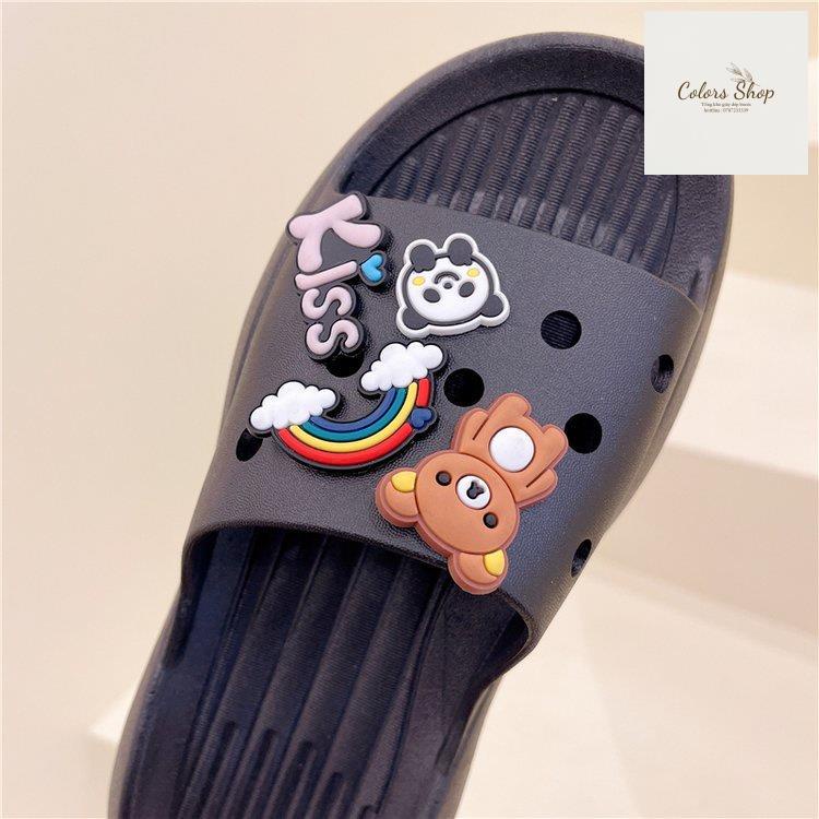 Dép Quai Ngang Nữ  Colors Siêu Nhẹ Gắn Sticker