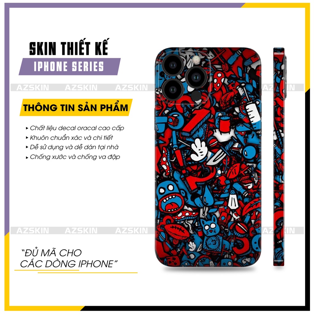 Miếng Dán Skin Patttern Sử Dụng Cho Mọi Dòng IP |SK_IPPT192| Chất Liệu Chính Hãng, Khuôn Cắt CNC, Chống Xước, Bền Màu