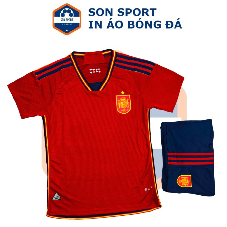 Bộ Quần Áo Bóng Đá Fex Thái Đội Tuyển Tây Ban Nha 2022 Đỏ