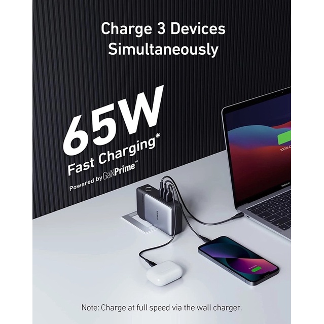 PIN DỰ PHÒNG ANKER 733 GANPRIME POWERCORE 65W 10.000MAH - A1651 - Bảo hành 18 tháng Anker Việt Nam