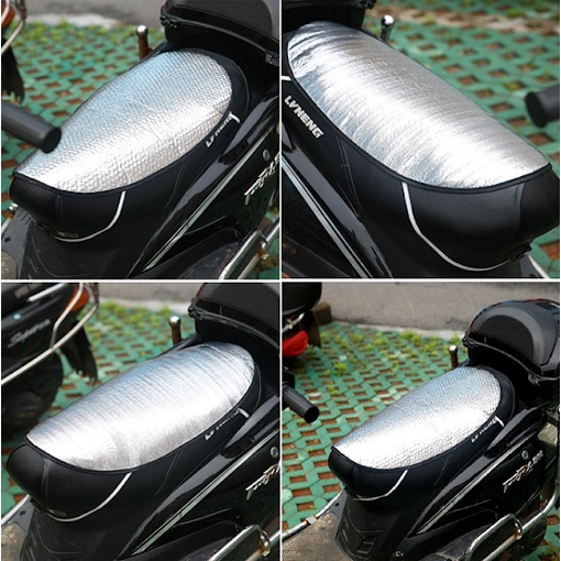 Tấm che yên xe máy, miếng đậy yên xe  chống nắng, chống mưa, chống bụi 2 lớp tráng bạc gấp gọn loại tốt tiện lợi