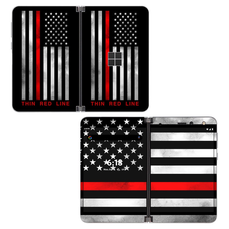 Skin decal dán Surface Duo mẫu Thin Red Line (đã cắt sẵn, dễ dán)