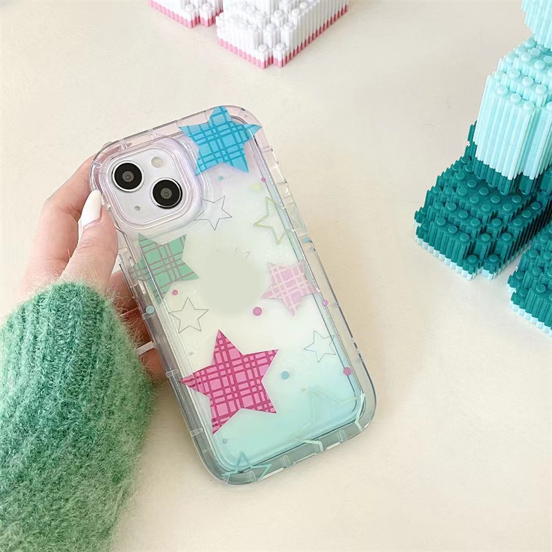 Ốp Điện Thoại TPU Silicon Mềm Trong Suốt Chống Sốc Hình Ngôi Sao Nhiều Màu Cho IPhone 14 13 12 11 Pro XS Max X XR 8 7 6 6S Plus