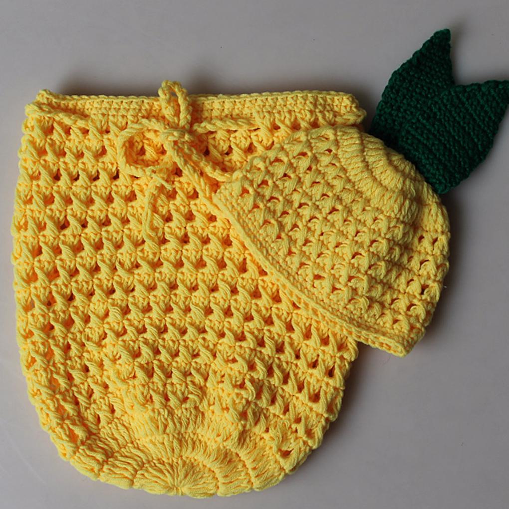 Set Túi Ngủ Và Nón Đan Len Hình Quả Dứa Dễ Thương Cho Bé