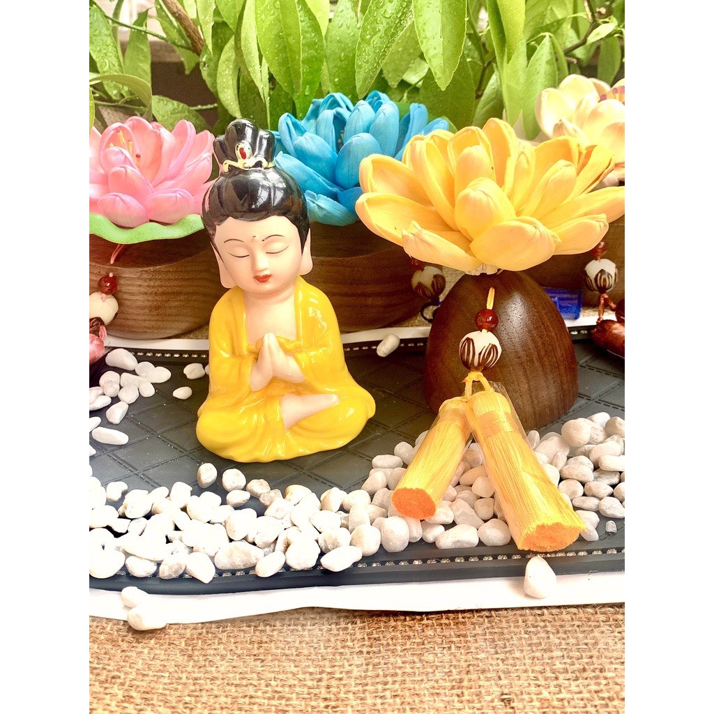 Trang Trí Taplo Ô Tô Tượng Phật Phong Thủy Và Mộc Liên Hoa - Tượng Phật Để Taplo Xe Hơi
