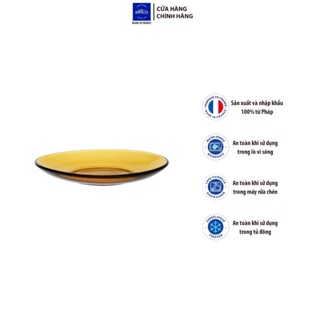 Bộ 6 Dĩa D4005D Duralex - Lys vàng Amber 13.5cm Thủy tinh cường lực cao cấp Pháp [Chính Hãng]