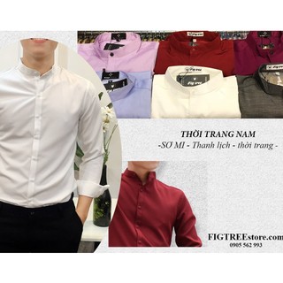 Áo sơ mi nam cổ trụ thời trang hot