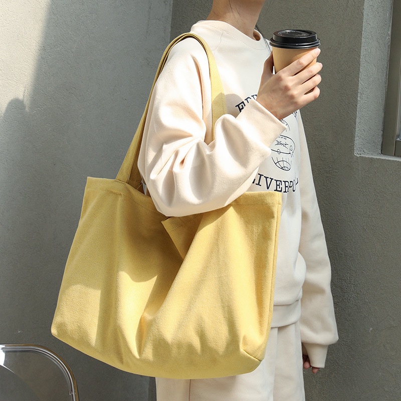 Túi Đeo Vai Bằng Vải canvas Màu Trơn Phong Cách mori Nhật Bản Dành Cho Nữ