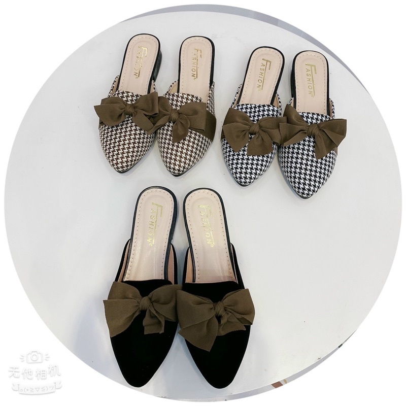 Giày học sinh,giày sục, sục nơ vải, sục da