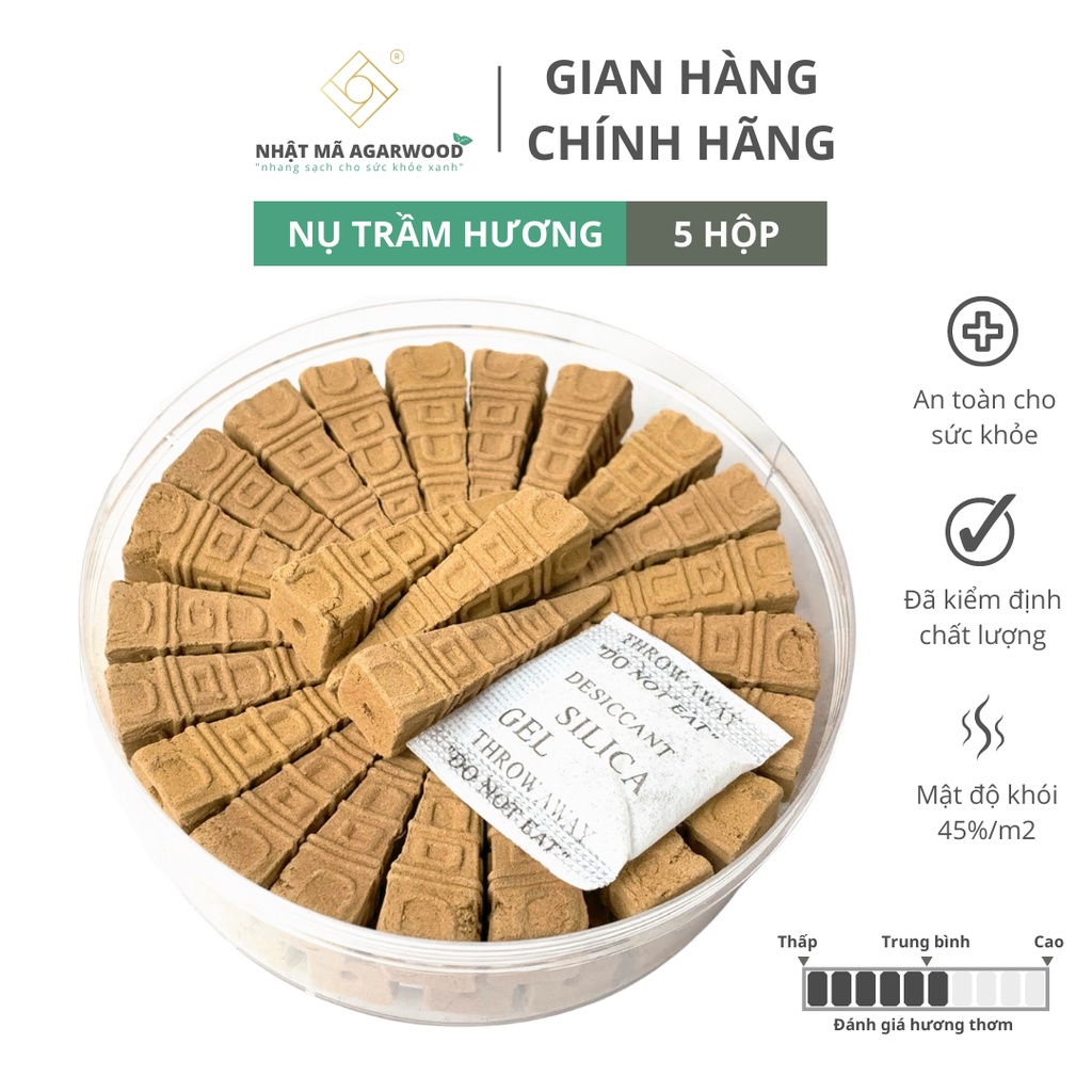 Combo 5 hộp nụ trầm hương, trầm hương xông nhà - hộp 70gram ~44 nụ - Nhật Mã Agarwood