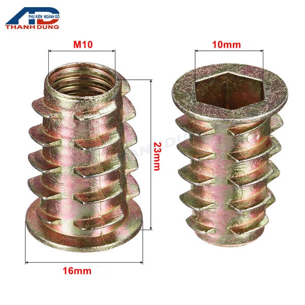 [GÓI 50 CÁI]Ốc Cấy Gỗ Có Vành M10x25