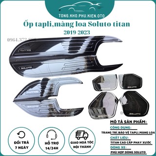 Ốp Tapli cánh cửa, màng loa cánh cửa xe Kia Soluto 2019-2023, chất liệu Titan Cao Cấp
